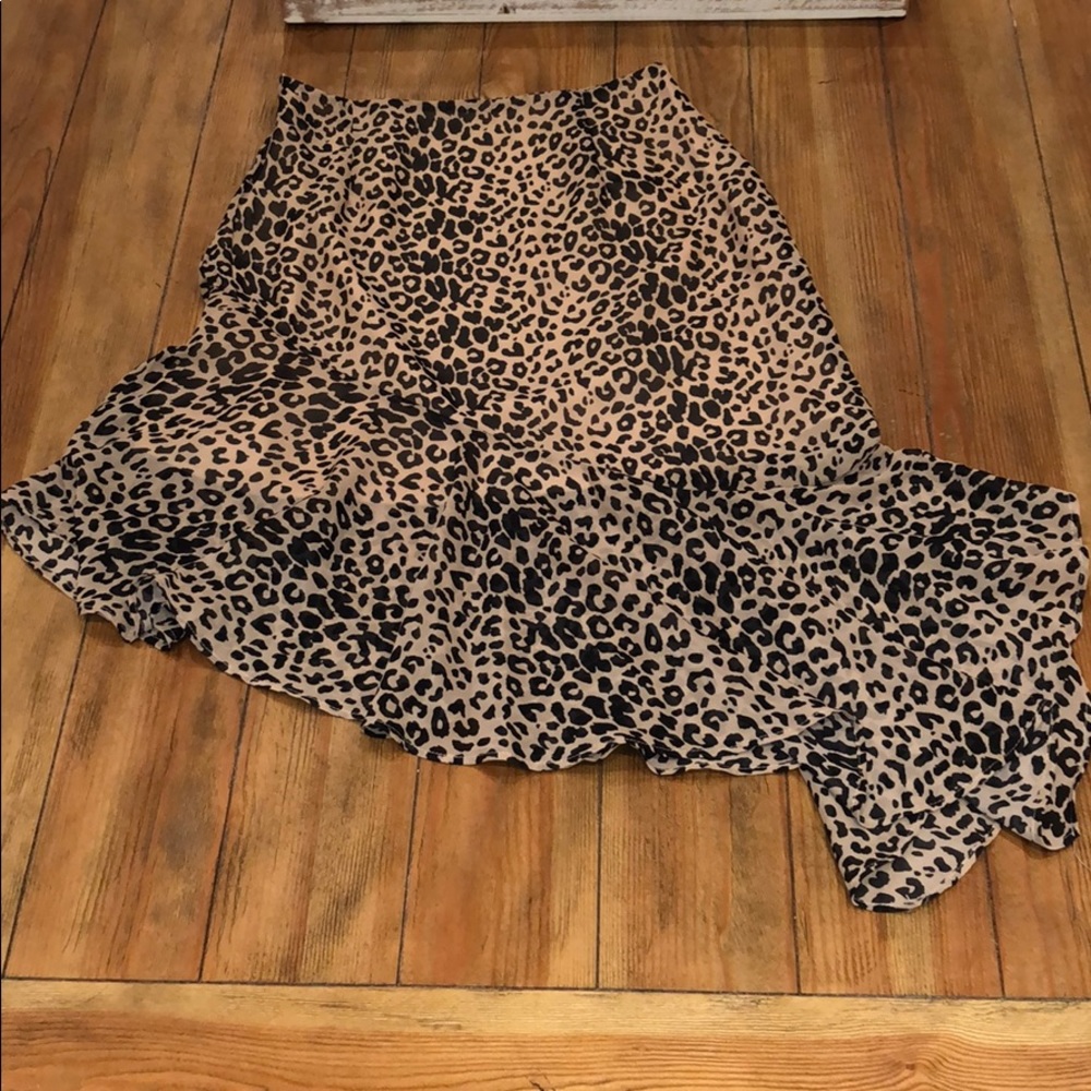 Dee Elly cheetah print asymmetrical lined skirt